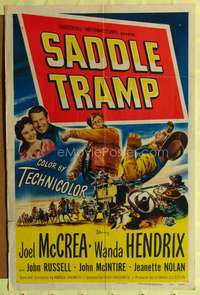 t536 SADDLE TRAMP one-sheet movie poster '50 Joel McCrea, Wanda Hendrix