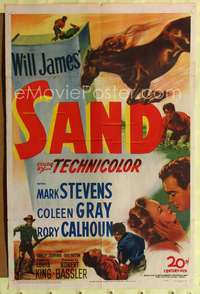 t538 SAND one-sheet movie poster '49 Will James, Coleen Gray, Rory Calhoun