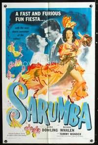t542 SARUMBA one-sheet movie poster '50 Doris Dowling does the Cuban dance sensation!