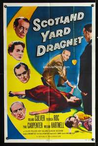 t548 SCOTLAND YARD DRAGNET one-sheet movie poster '58 English hypnosis mystery!