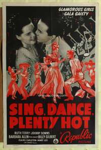 t561 SING DANCE PLENTY HOT one-sheet movie poster '40 glamorous girls gala gaiety!