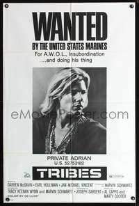 t678 TRIBES one-sheet movie poster '71 Jan-Michael Vincent is wanted by the United States Marines!