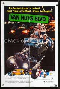 t706 VAN NUYS BLVD one-sheet movie poster '79 cruising Los Angeles streets in hot rods!