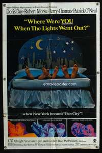 t738 WHERE WERE YOU WHEN THE LIGHTS WENT OUT style B one-sheet movie poster '68 Doris Day