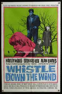 t740 WHISTLE DOWN THE WIND style B one-sheet movie poster '62 Hayley Mills