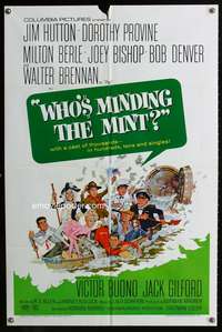 t748 WHO'S MINDING THE MINT one-sheet movie poster '67 great Jack Rickard bank robbery art!