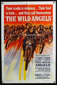 t752 WILD ANGELS one-sheet movie poster '66 biker Peter Fonda, Nancy Sinatra