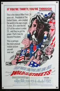 t755 WILD IN THE STREETS one-sheet movie poster '68 Christopher Jones & teens take over the U.S.!