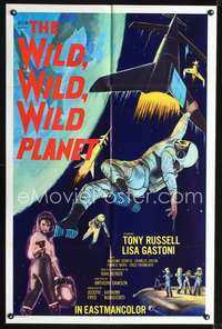 t759 WILD, WILD, WILD PLANET one-sheet movie poster '65 cool Italian sci-fi!