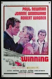t765 WINNING one-sheet movie poster '69 Paul Newman, Joanne Woodward, Indy car racing!