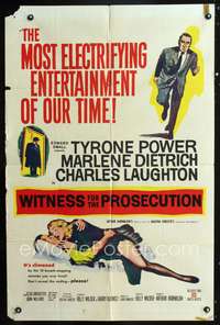 t769 WITNESS FOR THE PROSECUTION one-sheet poster '58 Billy Wilder, Tyrone Power, Marlene Dietrich