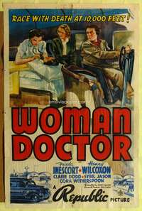 t771 WOMAN DOCTOR one-sheet movie poster '39 racing with death at 10,000 feet!