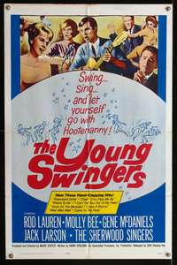 t796 YOUNG SWINGERS one-sheet movie poster '63 Rod Lauren, Hootenanny!