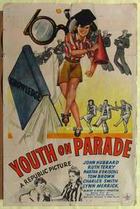 t797 YOUTH ON PARADE one-sheet movie poster '42 patriotic teen musical!