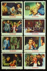 v006 36 HOURS 8 movie lobby cards '65 James Garner, Eva Marie Saint