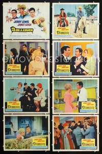 v005 3 ON A COUCH 8 movie lobby cards '66 Jerry Lewis, Janet Leigh
