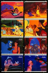 v011 ALADDIN 8 movie lobby cards '92 classic Walt Disney cartoon!