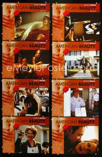 v016 AMERICAN BEAUTY 8 movie lobby cards '99 Kevin Spacey, Mena Suvari