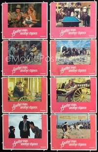 v020 ANOTHER MAN ANOTHER CHANCE 8 movie lobby cards '77 Caan, Bujold