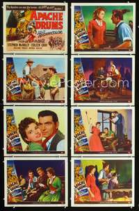 v023 APACHE DRUMS 8 movie lobby cards '51 Val Lewton's last, McNally