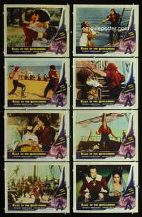 v056 BLACK PIRATE 8 movie lobby cards '62 Montalban, Vincent Price