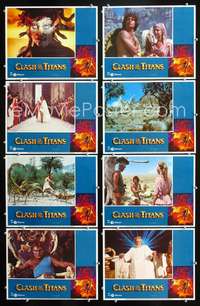v095 CLASH OF THE TITANS 8 movie lobby cards '81 Ray Harryhausen effects!