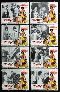 v099 COFFY 8 movie lobby cards '73 Pam Grier blaxploitation classic!