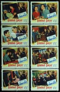 v108 CRIMINAL LAWYER 8 movie lobby cards '51 Pat O'Brien, Jane Wyatt