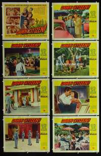v111 DAMN CITIZEN 8 movie lobby cards '58 Keith Andes, Edward Platt