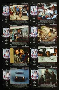 v114 DANTE'S PEAK 8 English movie lobby cards '97 Pierce Brosnan