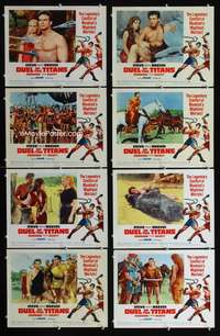 v144 DUEL OF THE TITANS 8 movie lobby cards '63 Hercules vs Tarzan!