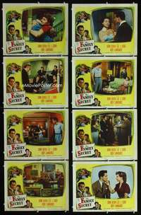 v161 FAMILY SECRET 8 movie lobby cards '51 John Derek, Lee J. Cobb