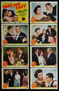 v194 FREE & EASY 8 movie lobby cards '41 Robert Cummings, Ruth Hussey
