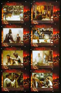 v216 GLADIATOR 8 movie lobby cards '00 Russell Crowe, Joaquin Phoenix