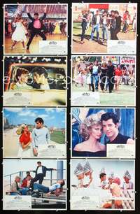 v224 GREASE 8 movie lobby cards '78 John Travolta, Olivia Newton-John