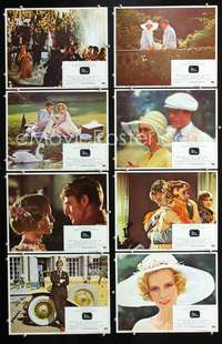 v227 GREAT GATSBY 8 movie lobby cards '74 Robert Redford, Mia Farrow