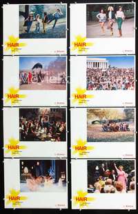 v233 HAIR 8 movie lobby cards '79 Milos Forman, Treat Williams, musical