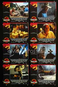 v286 JURASSIC PARK 8 int'l movie lobby cards '93 Steven Spielberg, dinosaurs