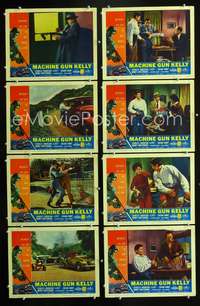 v326 MACHINE GUN KELLY 8 movie lobby cards '58 Charles Bronson, AIP