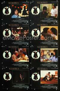 v382 MOONSTRUCK 8 English movie lobby cards '87 Cher, Nicholas Cage