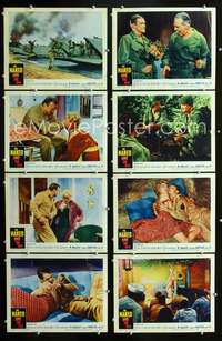v402 NAKED & THE DEAD 8 movie lobby cards '58 Norman Mailer, Aldo Ray