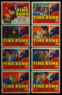 v565 TIME BOMB 8 movie lobby cards '53 Glenn Ford, Anne Vernon