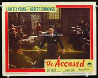 w039 ACCUSED movie lobby card #7 '49 Loretta Young and Robert Cummings in court!