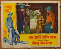 w052 ALONG CAME JONES movie lobby card '45 Gary Cooper, Loretta Young, Norman Rockwell border art!