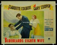 w128 BLUEBEARD'S EIGHTH WIFE lobby card '38 Claudette Colbert, Gary Cooper, David Niven, Lubitsch