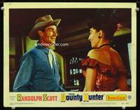 w137 BOUNTY HUNTER movie lobby card #8 '54 Randolph Scott & Marie Windsor close up!