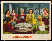 w149 BRIGADOON movie lobby card #6 '54 sexy Cyd Charisse singing with girls!