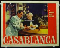 w169 CASABLANCA movie lobby card '42 S.Z. Sakall helps Paul Henreid after Resistance meeting!