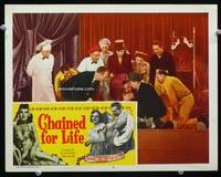 w176 CHAINED FOR LIFE movie lobby card #3 '51 sideshow performers Hilton Siamese Twins!