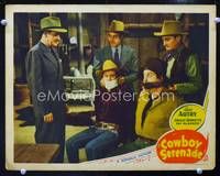 w201 COWBOY SERENADE movie lobby card '42 Gene Autry & Smiley Burnette tied up!